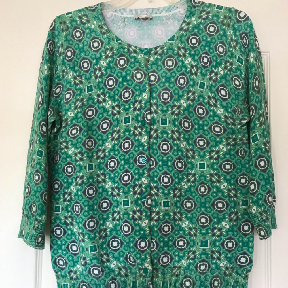 Talbots 3/4 Sleeved 100% Cotton Cardigan Size M